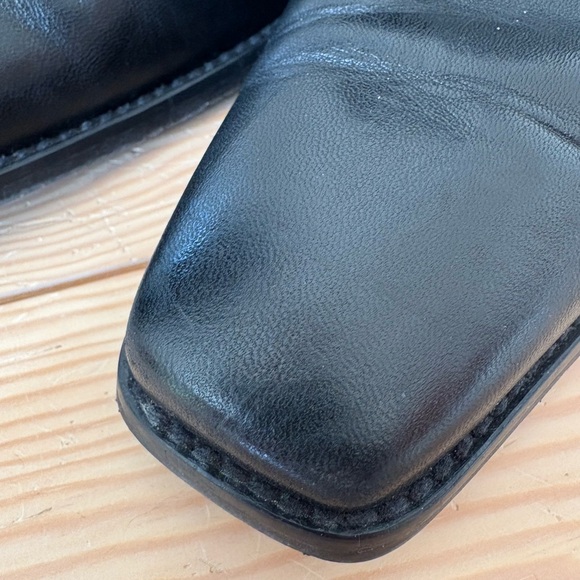 Stuart Weitzman Square Toe Pointy Black Leather Boots - Picture 8 of 12